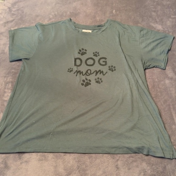 Maurices Tops - Maurices T-Shirt Women XL Green Dog Mom Graphic Casual Short Sleeve Cotton Blend